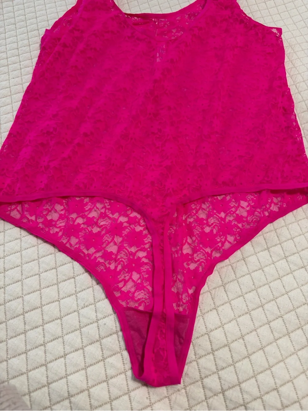 NWT Cacique Seriously Sexy Pink Lace Thong Bodysuit - Size 22/24